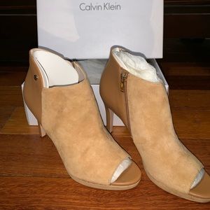Calvin Klein Peep Toe Ankle Boots
